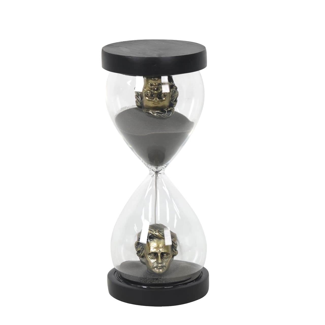 8.25" Black & Gold Poe's Head Hourglass Tabletop Décor by Ashland®